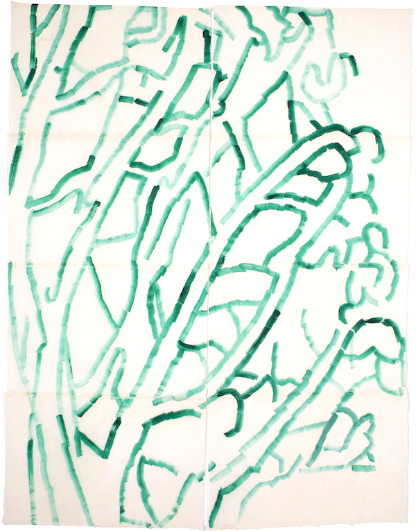 <cite>Frondaison 1611/12b</cite>, huile sur papier, 200x150 - 2016