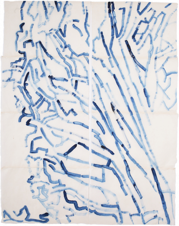 <cite>Frondaison 1611/15b</cite>, huile sur papier, 200x150 - 2016